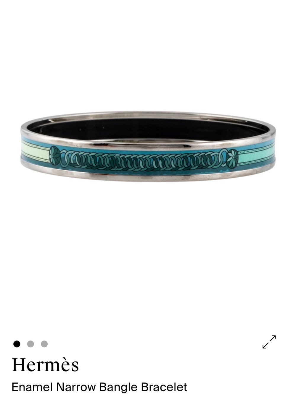 Hermès Enamel Narrow Bangle Bracelet in Teal and Aqua